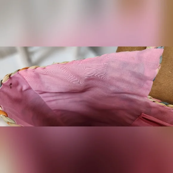 Large Colorful Straw Beach Bag Tote - Picture 9 of 9